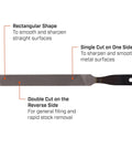 8 Inch Rectangular Hand File With Double Cut On One Side And Single Cut On The Other For Fast Material Removal And Finishing