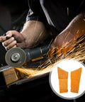Pro Level Heavy Duty Cowhide Leather Arm Sleeves Heat Resistant Double Layer Welding Oversleeves during metalwork with sparks.