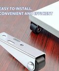 4 Pack Door Droop Support Wheels Set For Sliding Doors Cabinets And Furniture Stability Stainless Steel And Nylon Bottom Track Pulleys shown in front view.