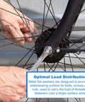 M4 Fender Washers Black Oxide Carbon Steel Flat Gaskets For Screws Bolts 100 Piece Pack used in bicycle wheel assembly.