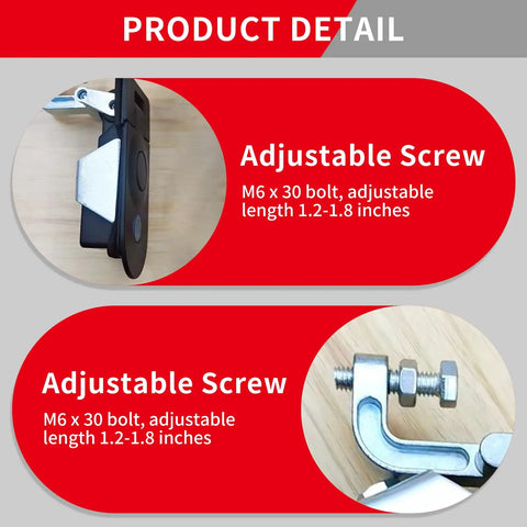 Heavy Duty Stainless Steel Boat Compression Latch 52mm Adjustable Flush Mount For Marine RV Electrical Cabinets showing adjustable screws.