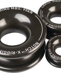 XRing Large 28mm Inner Diameter 20mm Rope Capacity Black Aluminum Ring in various sizes for rigging and marine applications.