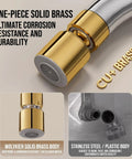 Smooth As Butter Kitchen Faucet Aerator Swivel Head Anti Splash Sink Filter showcasing solid brass build and anti-corrosion design.