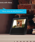 Smart display showing live feed from Outdoor Wireless Security Camera System 2 Pack 1080p Full HD Home Surveillance With Alexa