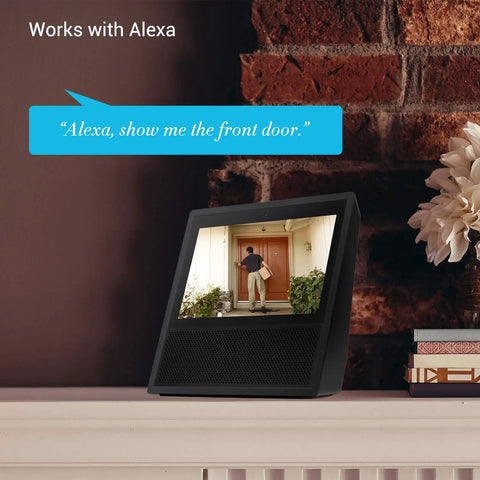 Smart display showing video feed from Outdoor Wireless Security Camera System 1080P Full HD With Night Vision, Alexa compatible