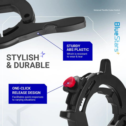 Universal Motorcycle Throttle Lock With Cruise Control For Most Motorcycles Electric Bikes Scooters And ATVs Easy Install Durable Throttle Control Accessory For Safer Rides And Steady Speed On Every Ride