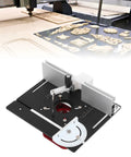 Four Jaw Clamping Router Lift System With 51mm Stroke And Precise 1mm Increments Base Plate Fit For 64 To 66mm Motors Engraving Slotting Chamfering And Table Saw Insert Setup For Pro Grade Woodworking Upgrades. Router lift base plate with 51mm stroke, aluminum alloy and stainless steel, for CNC engraving