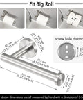 Diagram of Two Pack Toilet Paper Holder For Bathroom Wall Mount In Brushed Stainless Steel Finish Heavy Duty Tissue Dispenser Easy Install