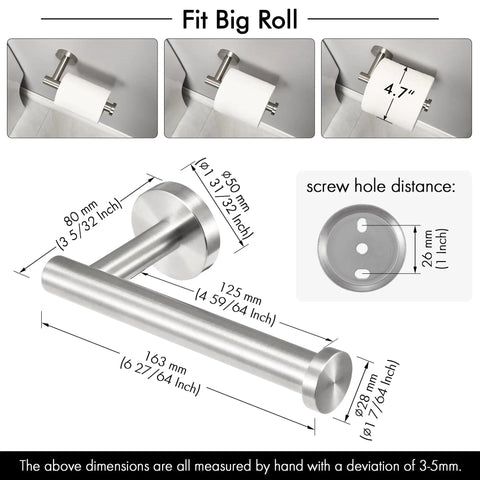 Diagram of Two Pack Toilet Paper Holder For Bathroom Wall Mount In Brushed Stainless Steel Finish Heavy Duty Tissue Dispenser Easy Install