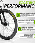 Heavy Duty 26 Inch Bike Inner Tube For 26x1.75 1.95 2.10 2.125 Tires With 32mm Schrader Valve, showing features list