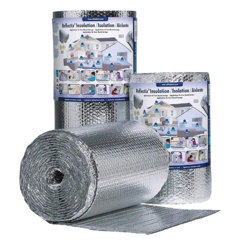 Bubble Pack Insulation Roll 24 Inch By 50 Foot With Double Reflective Barrier For Superior Thermal Control In Attics And Walls, Easy Install, Durable And Versatile Bubble Wrap Style Insulation For Ducts And Pipes