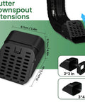 2 Pack No Sweat Heavy Duty Gutter Downspout Guards Fits 2X3 And 3X4 Type A Pipes, dimensions and design for easy installation.