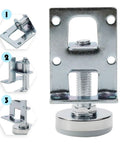 Four Pack Furniture Leveling Feet With Hex Key Cold Rolled Steel Leveler Legs close-up showing threads and hex adjustment