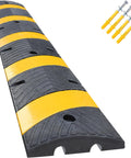Heavy Duty Rubber Speed Bump 6 Foot Ramp With Integrated Cable Cover 72 Inch Long One Piece Installation Kit Built To Last