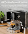 Pro Grade Semi Automatic Espresso Machine With Slick Touchscreen and Large Tank to Brew at Home, extracting coffee.