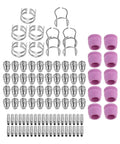 Top Tier 100Pc Plasma Cutter Consumables Kit With Ag-60 Electrode Nozzle And Ceramic Cup For Reliable Cutting Precision And Durable Performance On Any Job showing silver nozzles, pink ceramic cups, and retaining clips.