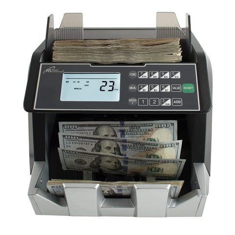 Front view of USD Money Counter With Add And Batch Modes For Quick Value Counting And UV, Magnetic, And Infrared Counterfeit Detection