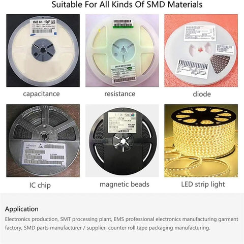 Rock Solid SMT SMD Parts Counting Machine With Auto Leakage Detection And LCD Display For Heavy Duty Electronics Assembly and various SMD material reels.