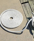 Coiled Three Eighths Inch Nylon Rope Three Strand Twisted Blend Of Nylon And Polyester For Outdoor And Indoor Use Weather Resistant