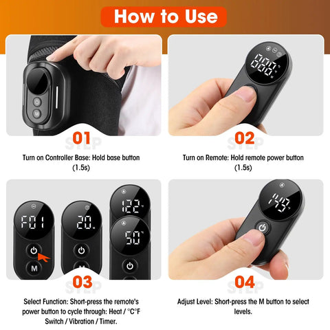 Instructions for Cordless Shoulder Heating Pad With Massage And Remote Control For Real Relief From Rotator Cuff Pain