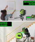 16 Line Laser Level With Tripod Pro Grade 51 Inch Aluminum Tripod Included 360 Degree Self Leveling Laser Level For Fast Accurate Layouts In Framing Tiling Cabinets And DIY Projects, self-leveling mode