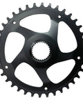 Gen4 Chain Ring 38T 52mm Black for Bosch Performance Line CX and Performance Line Speed MY2020, top view.