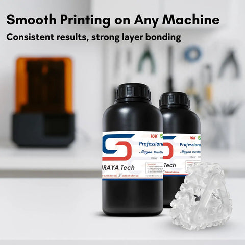 Hella Tough Clear 3D Printer Resin With Knockout Impact Strength And Lightning Fast Curing For Thick Layer Printing And Heavy Duty Functional Parts In A Solid One Kilogram Bottle Designed For Print Farms