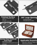 Image of 50 Pairs 1 Inch Tiny Metal Hinges With Screws For Wooden Boxes and Jewelry Cases on display showing features.
