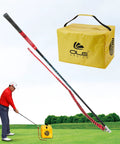 Next Level Golf Swing Speed Trainer With Impact Bag And Swing Whip for Explosive Club Head Speed displayed on grass field