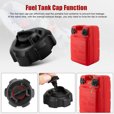 Vent Gas Cap For Boat Fuel Tank Replacement Marine Manual Fuel Tank Cap 62150110 with red portable fuel tank and seal function