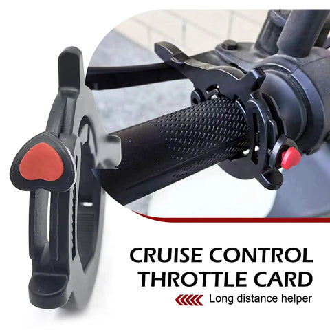 Universal Motorcycle Throttle Assist Black One Button Cruise Control Brace with heart shape button for easy throttle control.
