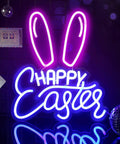 Easter Bunny Ears Neon Sign LED Light USB Powered Wall Decor for Living Room Bedroom Office Party Spring Decor Cute Table Art Gift Light Up Lit For Indoor Outdoor Vibes
