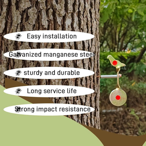 Heavy Duty 3 Pack Spinning Shooting Targets For BB Guns And Air Rifles With Auto Reset 360 Degree Spin Bird Target on tree