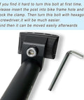 Aluminum Bike Seat Post 13.8 Inch 350mm With Micro Adjust Clamp shown with hex key for easy adjustment.