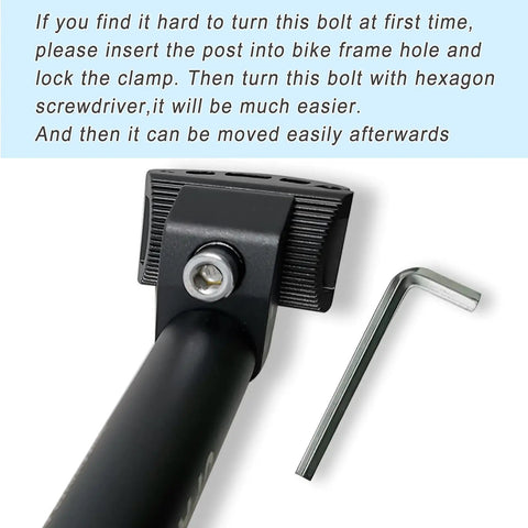 Extra Long 45cm Bike Seatpost With Micro Adjust Clamp For 27.2mm Frame, 450mm Long Saddle Tube, hex key included