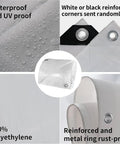 Heavy Duty White Tarp 20x30 Waterproof 7.5 Mil All Purpose Poly Tarps Cover Snow Proof UV Protection Tough As Nails Rip And Tear Proof Poly Tarpaulin For Outdoor Gear And Garden Projects, reinforced corner detail, droplets on tarp, metal ring