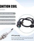 Beefed Up Ignition Coil Kit With 5 Pin CDI Box Solenoid 4 Pin Relay And Voltage Regulator Spark Plug Set for ATVs and bikes
