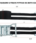 8 Pack 2 Inch By 15 Foot E Track Ratchet Straps With Reflective Webbing for Cargo Vans, Trailers, Containers, Heavy Duty