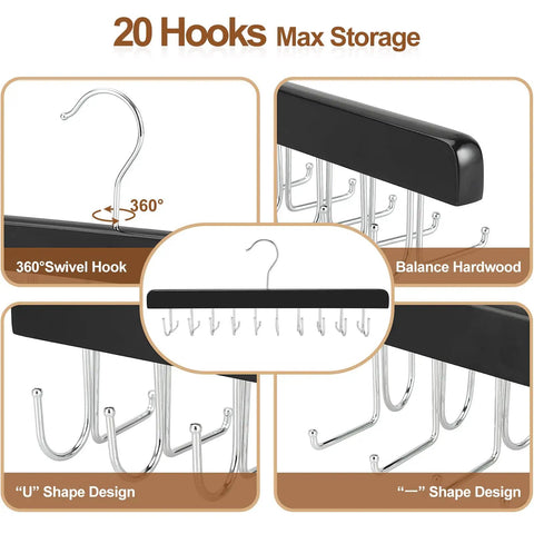 Slick Dual Purpose Closet Rack Hanger With Twenty Heavy Duty Hooks For Belts And Ties Keeps Your Dresser Wardrobe Hella Organized And Wrinkle Free Hat Storage