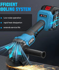 Heavy Duty Brushless Cordless Angle Grinder 4.5 Inch with cooling system for efficient cutting and grinding performance.