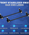 Two Pack Front Stabilizer Sway Bar End Links Replacement For Toyota Avalon 2013-2018, Camry 2007-2017, And Lexus ES300h ES350 2013-2018 Direct Fit Built Tough To Keep Your Ride Smooth. black carbon steel sway bar end links, 2-pack