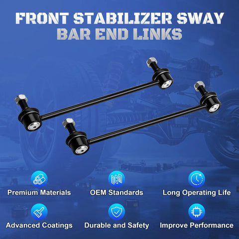 Two Pack Front Stabilizer Sway Bar End Links Replacement For Toyota Avalon 2013-2018, Camry 2007-2017, And Lexus ES300h ES350 2013-2018 Direct Fit Built Tough To Keep Your Ride Smooth. black carbon steel sway bar end links, 2-pack