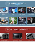 Image showing capable devices for 200W Car Power Inverter DC To AC Converter With Three USB Ports And Type C Quick Charge, Smart Digital Display, 12 Volt To 110V Adapter.