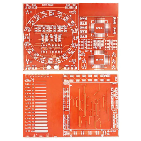 Red DIY SMD SMT Welding Practice Board For Soldering Skill Training With NE555 CD4017 Water Flowing LED Circuit Kit 80x60mm Double Sided PCB