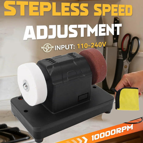 Depisuta Mini Bench Grinder Compatible With 20V Battery Tools features dual grinding wheels for sharpening and rust removal.