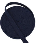 Close-up of dark blue Ito Sageo wrapping cord, 0.51 inch wide, silk-cotton blend, 5 meters long for katana tsukamaki sword handle wrapping