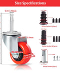 Beefed Up Heavy Duty 2 Inch Wheel Casters With Five Sixteenth By One And A Half Inch Long Stem 600 Lb Capacity specifications