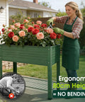Woman gardening with Two Pack Raised Garden Beds Made From Galvanized Steel Planter Boxes With 400 Lb Capacity, outdoor setting