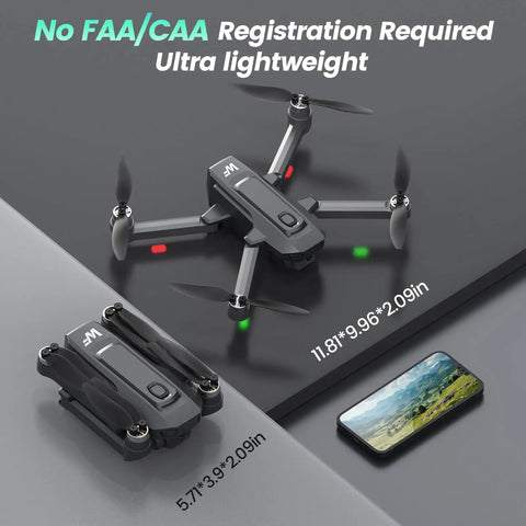 4K Drone With Camera For Beginners Easy To Fly Foldable GPS FPV Quadcopter with folded and open views showing size comparison.