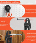 Installation methods for Heavy Duty Magnetic Garage Hooks 4 Pack With Grip Firm Neodymium Magnets on various wall types.